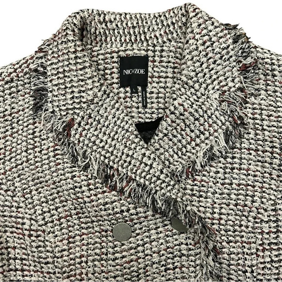 NIC+ZOE Up to Date Tweed Multicolor Collared Sweater Jacket Twee Neutral NWOT - Picture 3 of 9